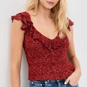 [reformation] NWT cala georgette floral ruffle top